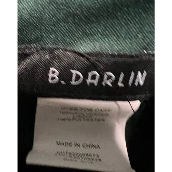 B. DARLIN Green windowpane check babydoll tiered ruffle sweetheart dress sz M - Picture 8 of 12